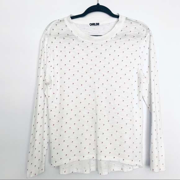 CHRLDR Wino Long Sleeve White High Los Tee Shirt - Picture 3 of 8